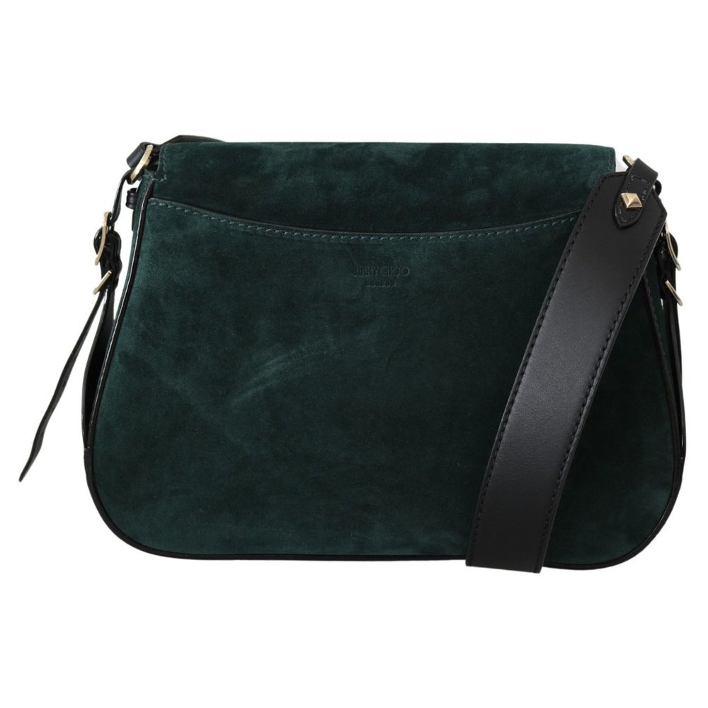 JIMMY CHOO Varenne Dark Green/Black Leather Shoulder Bag - Picture 3 of 8